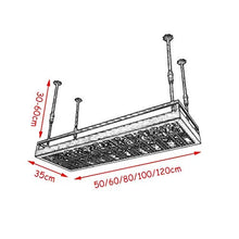 WLABCD Scaffale per Vino, Parete, Bar, Ristorante, Bottiglia per Vino, Soffitto Del Soffitto Sapporto Portatore Metallo Irono Di Vino Capbine Cablet Goblet Stemware Racks Display,L80 * W35Cm,Nero