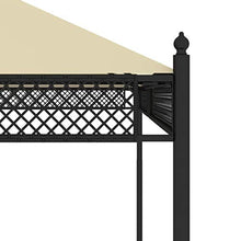 vidaXL Gazebo con Tende 3,5x3,5x3,1 m Crema in Polyrattan 140g/m²