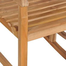 vidaXL Sedia a Dondolo con Cuscino Nero in Legno di Teak