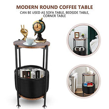 GOTOTOP comodino piccolo divano con tessuto per camera da letto, soggiorno, piccolo spazio, marrone e nero, 59,8 x 32,7 cm