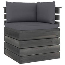 vidaXL Divano da Giardino 4 Posti su Pallet con Cuscini Massello Pino