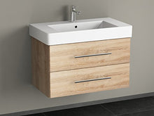 Aqua Bagno Flex Mobile da Bagno, 80 cm, con lavabo, in Legno di Quercia, Oro