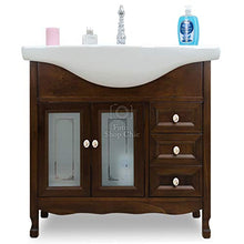 Shop Chic Arredo bagno 85 cm con cassetti e specchio con pensile, stile arte povera