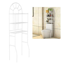 Zerone Scaffale per WC in ferro, 60,5 x 30,5 x 171 cm, con 3 ripiani, colore: bianco