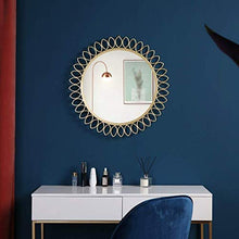 Specchio Decorativo per Bagno, Specchio da Toeletta Rotondo da Parete in Ferro Battuto