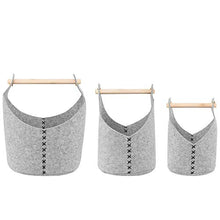 Beliani Cesto Grigio Chiaro Set di 3 SALUR