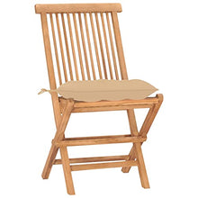 vidaXL Set da Pranzo Giardino Pieghevole 3 pz Cuscino Massello di Teak