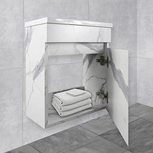 STARBATH PLUS - Mobile da Bagno sospeso in MDF con lavabo in Resina e Specchio - Lavabo sospeso - Mobile da Bagno con lavabo - 40 x 22 cm