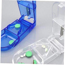 Pillola di plastica Cutter Splitter Divisore con Design ergonomico per il taglio di piccoli pillole e grandi pillole blu