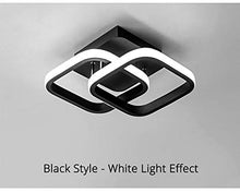 Osairous Plafoniera a LED, Lampada da soffitto moderna 22W, Lampadario nero acrilico a 2 LED quadrati, plafoniera da incasso per sala da pranzo, cucina studio, luce bianca fredda / 6000K Diametro 24CM