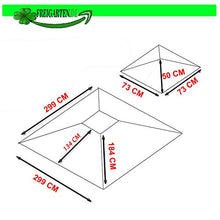 fregarten.de - Tetto di ricambio per gazebo 3 x 3 m, impermeabile, materiale: PVC Panama Soft 370 g/m² extra forte, modello 6