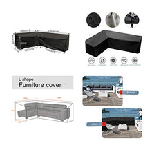 HTLLT Set da Pranzo per Patio A Forma di L Coperture per Mobili da Giardino Antivento Antipolvere con Custodia per Protezione Solare O Spostamento