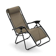taddei Sedia Sdraio Zero Gravity Reclinabile Pieghevole in Acciaio e Textilene Gran Relax Marrone