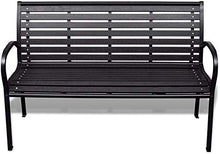 Terrazza all'aperto Park Seat Garden Bench (nero) Dimensioni: 125 x 60.5 x 80,5 cm (lunghezza x larghezza x altezza),Garden bench