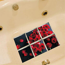 LIOOBO Appliques Vasca da Bagno di Sicurezza 3D Rosa Antiscivolo Autoadesiva Impermeabile Tappetino da Bagno Decalcomanie Carta da Parati per La Decorazione della Parete del Pavimento del Bagno