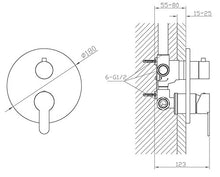 Bagno Incasso Miscelatore Rubinetto con Deviatore 4S 4 Vie Cromo Tondo Sanlingo
