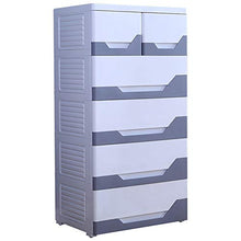EXCLVEA Armadio Appendiabiti Plastica Dresser Bagagli cassetti Camera (Colore : Blu, Dimensione : 114x68x40cm)