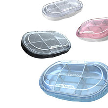 DOITOOL - Contenitore per pillole da viaggio, 1 contenitore portatile per pillole, 6 griglie, per medicine, contenitore organizer (nero)