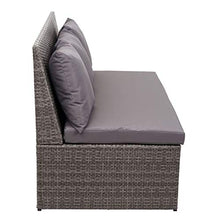 Mendler Set 2X divani sofà 2 posti da Esterno HWC-G16 polyrattan Grigio Cuscino Grigio Scuro