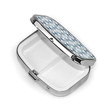 Scatola quadrata per pillole medicinali Aztec Essence Blu Grigio & Bianco Moda Pill Organizer Viaggio Pill Case Dispenser per Vitamine Integratori