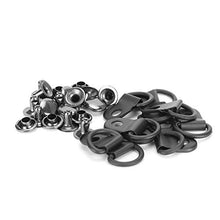 HelloCreate - Set di 100 ganci per lacci da scarpe, con fibbia ad anello, in ottone, per scarpe fai da te, 9 x 14 mm, colore: Nero opaco