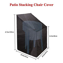 Copertura per sedia da giardino impilabile per sedie da giardino, resistente poliestere, impermeabile, antivento, anti-UV, copertura per mobili da esterni, 65 x 65 x 80/120 cm