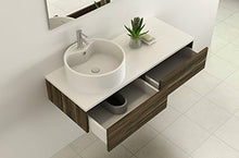Set di mobili da bagno Biel in noce, in ceramica, con apertura a pressione, per il bagno
