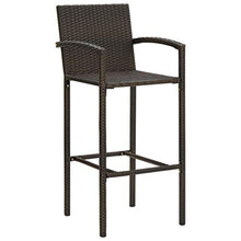 FAMIROSA Sgabelli da Bar 2 pz Marroni in Polyrattan
