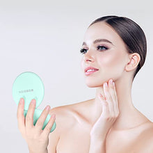 wobsion Mini Led Specchietto da Borsetta,LED Specchio Piccolo Specchio 10x con Luce,3,5 pollici,Specchietto da Borsa,Specchio Portatile,Regalo per Ragazza,Specchio da Viaggio,Ciano