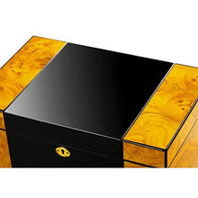 SCDZS Desktop Cigar Humidor, Cedar & Leather Cigar Box di stoccaggio Bene Seal Design con Vassoio e divisore Regolabile, Vetro igrometro e umidificatore Rettangolo