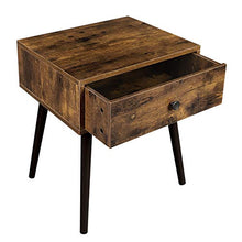 VASAGLE Comodino, Tavolino con Cassetto e Gambe Affusolate, in Stile Vintage, Marrone Vintage LET176B01