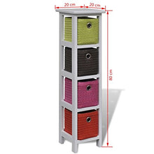 Lingjiushopping Mobiletto contenitore in legno con scaffali e cestini Materiale: Legno solido + MDF Armadietti e stipi