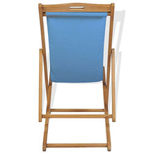 Festnight- Sedia a Sdraio in Legno di Teak/Lettino Prendisole 56x105x96 cm Blu
