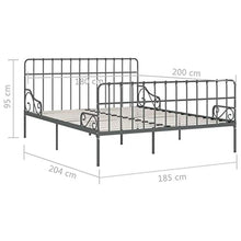 SKM Giroletto con Doghe Grigio in Metallo 180x200 cm