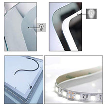 ZHTY Specchio da Parete per Bagno con luci a LED, con Pad antiappannante, Interruttore di Controllo Touch Separato, Decorazione Orizzontale o Verticale