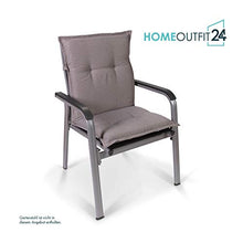Homeoutfit24 Sun Garden Prato - Cuscino per Sedia da Giardino, Schienale Basso, 103 x 52 x 8 cm, 1 Pezzo, Grigio Platino