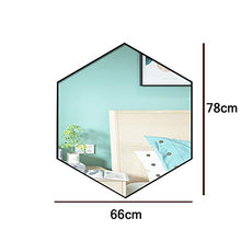 SHU XIN Specchio da Bagno a Parete Specchio in Vetro Esagonale Specchio per Il Trucco a Parete Specchio per Il Trucco in Ferro battuto Design ad Alta Definizione in Stile Nordico