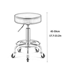 SUIYI Sgabelli da Cucina con Ruote，Copri Sgabello con Rosa Similpelle Posto a Sedere，Altezza Regolabile 45-59 cm，capacità di Carico 160 kg，Sgabello ErgonomicoPer La Bellezza dei Capelli