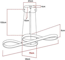 ZMH Lampada a Sospensione LED 47W Lampadario a Sospensione Dimmerabile bianco caldo| neutro | bianco freddo Plafoniera Lampada da soffitto con il telecomando per tavolo da pranzo (bianco) [brevetto]