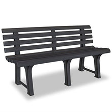 Tidyard- Panchina da Giardino in Plastica, Giardino Sedia 145,5x49x74 cm Antracite