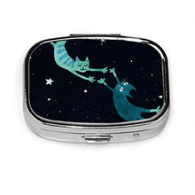 Lovecats - Scatola porta pillole quadrata in metallo per medicine