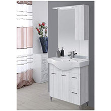 Inbagno Arredo Bagno Moderno a Terra Larghezza 82 cm Colore Grigio Completo di Specchio e Lavabo in Ceramica
