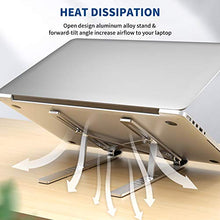 Supporto PC Portatile Pieghevole Omasi Supporto Portatile Supporto Notebook con 6 Livelli di Angoli Regolabili in Altezza, Alluminio Ventilato Porta PC per Tutti i Computer Portatili e Tablet