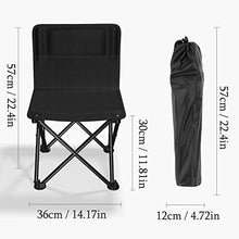 CYYAN Set Tavolo Pieghevole e Sedia da Esterno in Alluminio, Sgabello Sedia da Pesca, Tavolo da Picnic Portatile e Sedia 4 sedie e 1 Tavolo, Nero