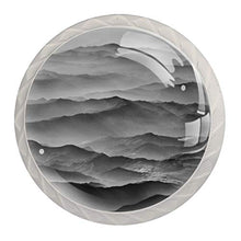 4 pcs White Cabinet Knobs for Kitchen Cabinets Bedroom Wardrobe Dresser Drawers Grey mountains