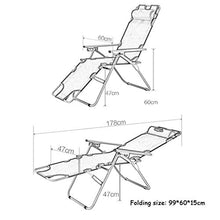Generic Brands Sedia Comoda Sedia a gravità Zero per Patio Sedia a Sdraio Pieghevole Regolabile per Esterni Lettino da Campeggio Letto Singolo Siesta in Textoline