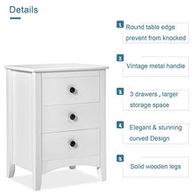 WGYDREAM Comodino Comodino Comodino Bianco Comodino Camera da Letto Comodino Telefono Tavolo con 3 Cassetti con Gambe in Legno per Camera da Letto Bagno Soggiorno