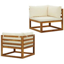 Tidyard Divani Modulari Angolari 2 pz con Cuscino Bianco Crema