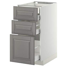 MAXIMERA/METOD base cb 3 frnts/2 basso/1 md/1 hi drw 40x61.9x88 cm bianco/grigio Bodbyn
