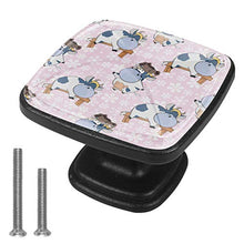 Mucca carina Pomelli per Porta Set di 4 Pomelli per Mobili Manopole per Cassetti Cucina Armadio Vetro